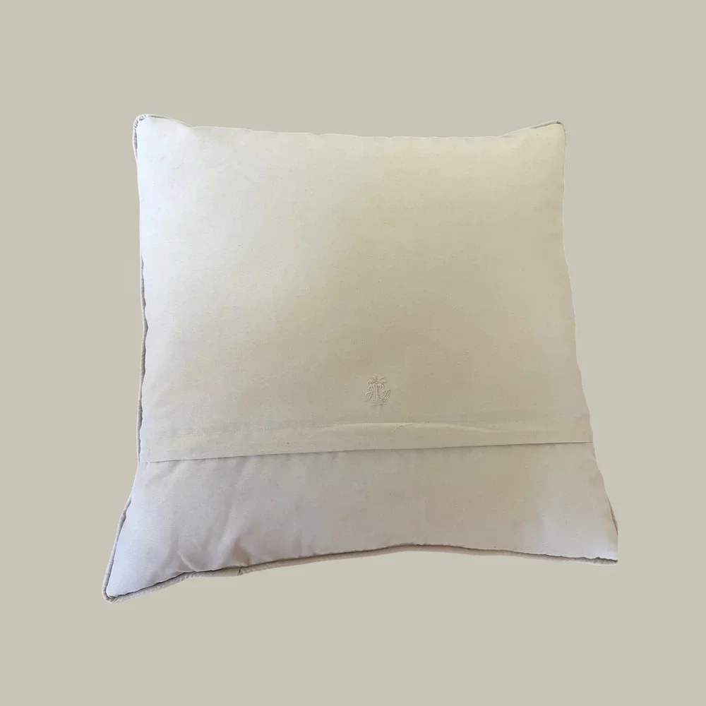 Tommy Bahama Embroidered Tropical Palm Tree Sailboat Throw Pillow Tan 18x18